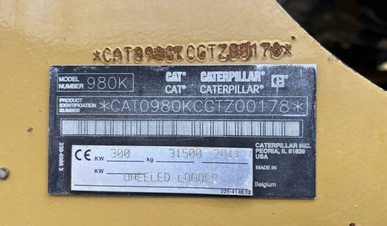 
								Cargador Caterpillar 980K año 2011 completo									