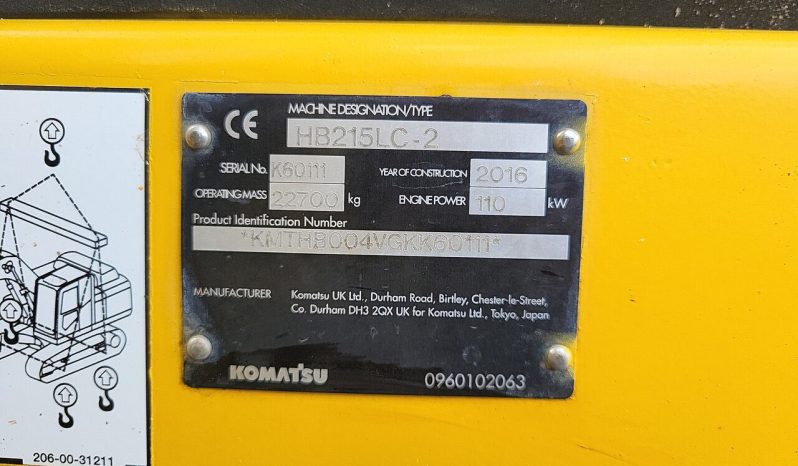 
								Excavadora Komatsu HB215 año 2016 linea humeda ubicacion Europa € 54.900 EXW completo									