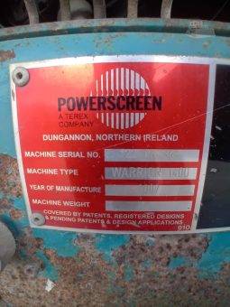 
										Zaranda vibratoria portatil 2007 POWERSCREEN WARRIOR 1400 2007 ubicacion Reino unido GBP £29,950  EXW completo									