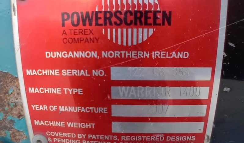 
								Zaranda vibratoria portatil 2007 POWERSCREEN WARRIOR 1400 2007 ubicacion Reino unido GBP £29,950  EXW completo									