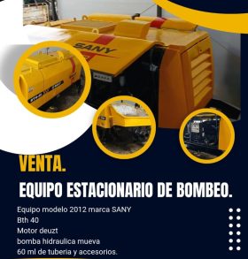Bomba de concreto Sany BTH 40 AÑO 2012